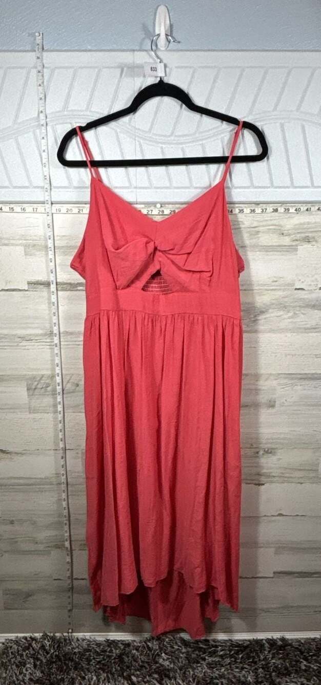 Nine West Coral Twist Front High Low Dress Size L